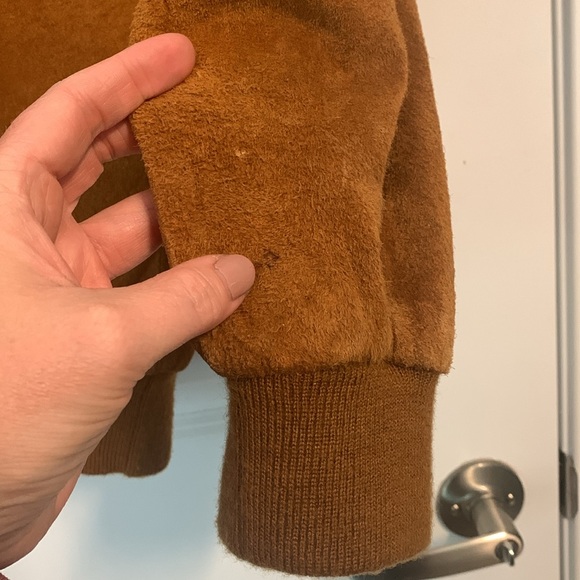 Vintage 100% leather bomber suede zip-up jacket - Picture 4 of 11